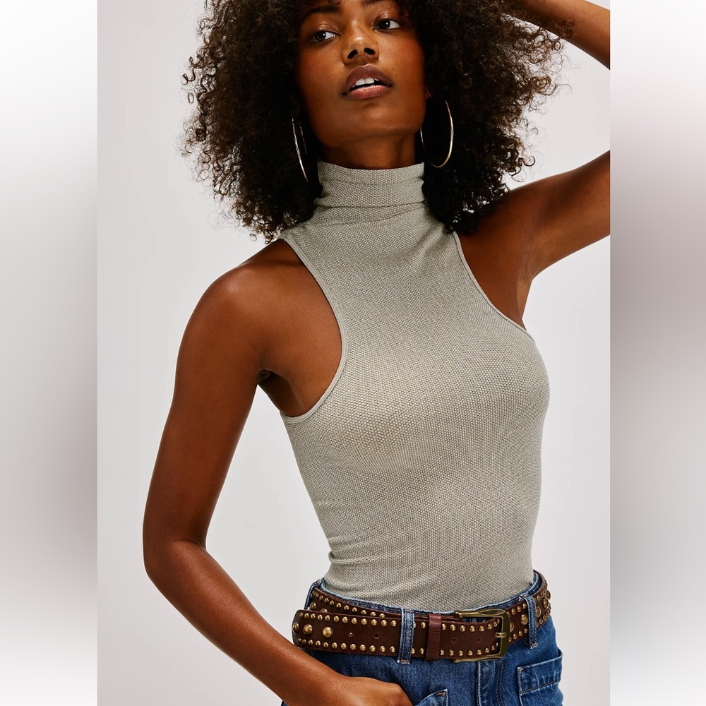 Free People Intimately Always Ready Seamless Turtleneck Tank Size Small
